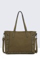28850-BV Synthetic nubuck effect shopping tote bag