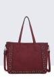 28850-BV Synthetic nubuck effect shopping tote bag