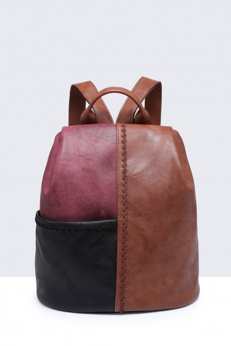 Multicolor synthetic backpack F4235-BV : colour:Brown