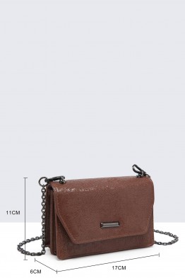 MJ80051-BV Sac bandoulière écailles lézard métallisé synthétique avec rabat 
