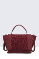 28853-BV Sac cabas léopard synthétique effet nubuck avec rabat