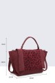 28853-BV Synthetic nubuck effect leopard tote bag with flap