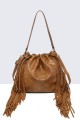 60029-BV Bohemian-style shoulder bag with fringe