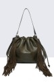 60029-BV Bohemian-style shoulder bag with fringe