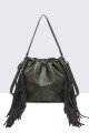 60029-BV Bohemian-style shoulder bag with fringe