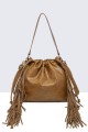 60029-BV Bohemian-style shoulder bag with fringe