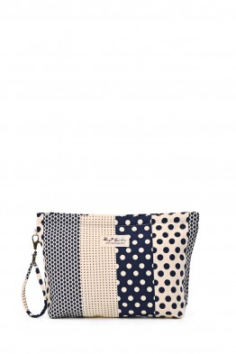 BG-6865 Pochette trousse coton maquillage motif petits pois