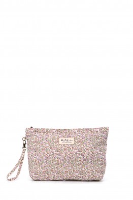 BG-6846 Pochette trousse maquillage textile matelassé fleuri