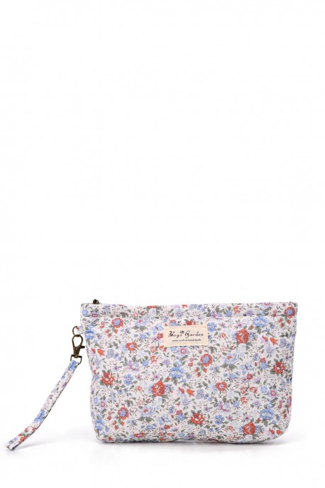BG-6847 Quilted floral cotton textile make-up bag : colour:C