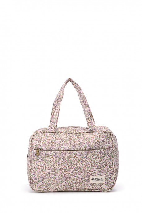 BG-6848 Quilted hand-held textile changing bag with liberty flower pattern