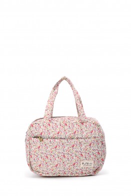 BG-6848 Sac à langer textile porté main matelassé motif fleurs liberty