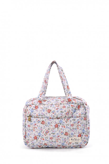 BG-6848 Quilted hand-held textile changing bag with liberty flower pattern : colour:C