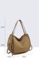 11140-BV Sac à main épaule effet nubuck avec ornements métalliques