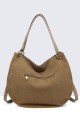 11140-BV Sac à main épaule effet nubuck avec ornements métalliques