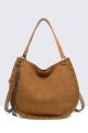 11140-BV Sac à main épaule effet nubuck avec ornements métalliques