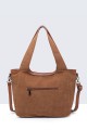 28889-BV Nubuck-effect shoulder handbag with braided design