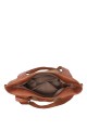 28889-BV Nubuck-effect shoulder handbag with braided design