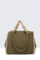 60027-BV Handbag with synthetic fur trim