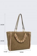 60027-BV Handbag with synthetic fur trim