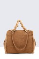 60027-BV Handbag with synthetic fur trim