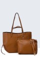 28829-BV Grained tote shoulder handbag with 2 handles