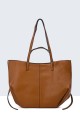28829-BV Grained tote shoulder handbag with 2 handles