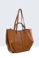 28829-BV Grained tote shoulder handbag with 2 handles