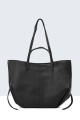 28829-BV Grained tote shoulder handbag with 2 handles