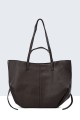 28829-BV Grained tote shoulder handbag with 2 handles