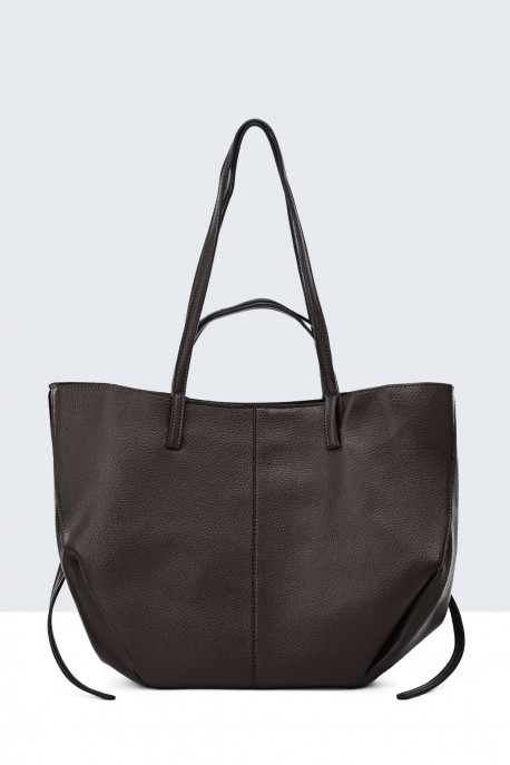 28829-BV Grained tote shoulder handbag with 2 handles