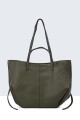 28829-BV Grained tote shoulder handbag with 2 handles