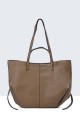 28829-BV Grained tote shoulder handbag with 2 handles