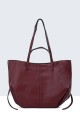 28829-BV Grained tote shoulder handbag with 2 handles