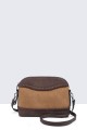 28911-BV Sac à bandoulière effet nubuck avec bordure lacée