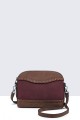 28911-BV Sac à bandoulière effet nubuck avec bordure lacée