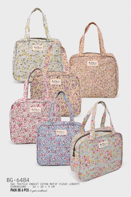 BG-6484 Petit Sac à Main en textile imperméable motif liberty : couleur:Pack de 6
