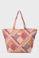 BG-6861 Large cotton textile tote bag with polka dot pattern
