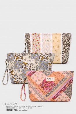 BG-6862 Pochette trousse maquillage fleurs liberty