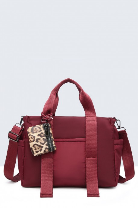 28806-BV Waterproof nylon canvas satchel handbag : colour:Wine
