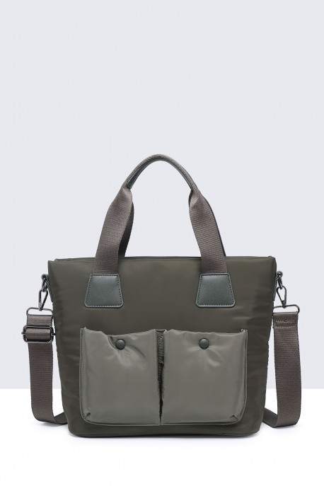 28917-BV Waterproof nylon canvas satchel handbag : colour:Green