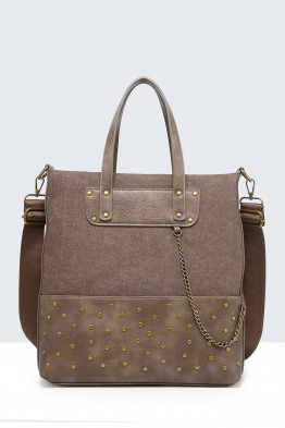 Sac à dos synthétique clouté avec finition effet toile 28921-BV