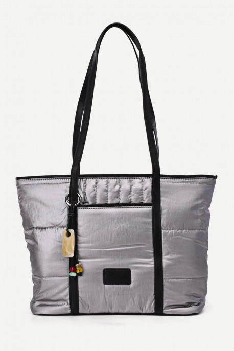 FC15165 Quilted Puffer Handbag : colour:Grey