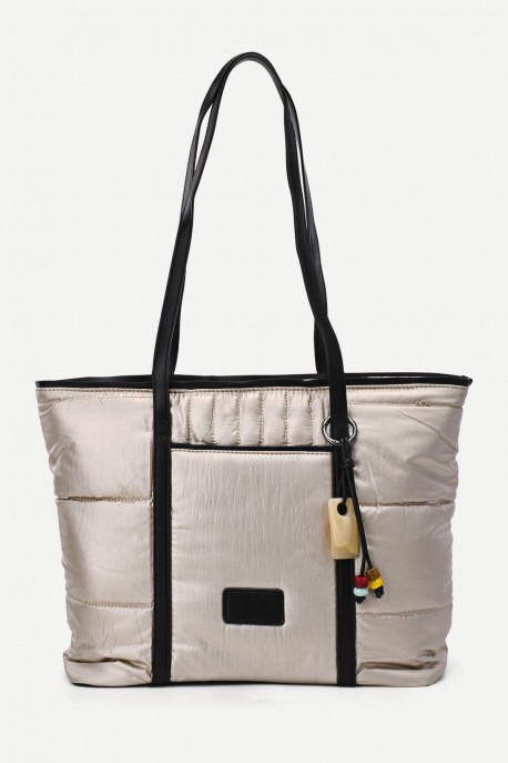 FC15165 Quilted Puffer Handbag : colour:Champagne