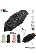 RST0331 Parapluie pliant compact motif baroque ouverture manuelle