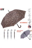 RST1506 Parapluie en canne automatique à motif léopard