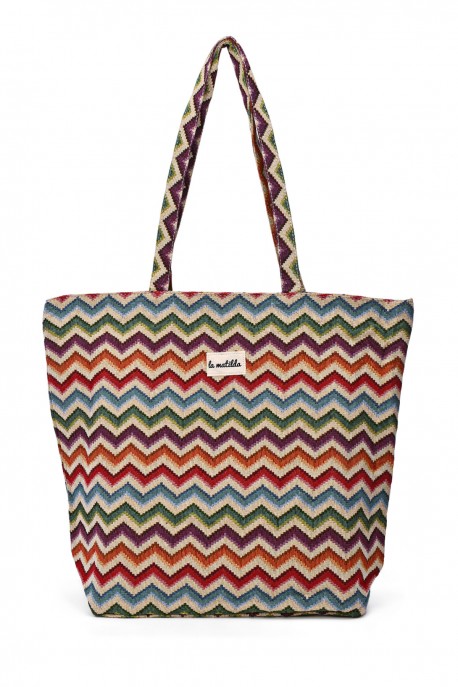 La Matilda - Grand Tote Bag ZIGZAG MULTICOLOR M105-26