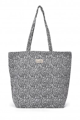 La Matilda - Big Tote Bag Hojas Negro M105-79