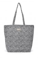 La Matilda - Big Tote Bag Hojas Negro M105-79