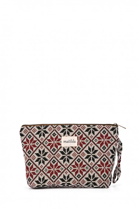 La Matilda - Large textile pouch makeup bag GEOMÉTRICO M105-30