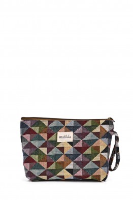 La Matilda - Grande Pochette trousse maquillage textile TRIÁNGULOS M115-36